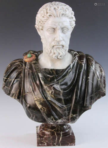 19th C. Italian Marble Bust of Marcus Aurelius