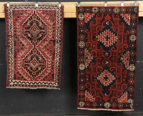 Lot of 2 Handwoven Hamadan Carpets