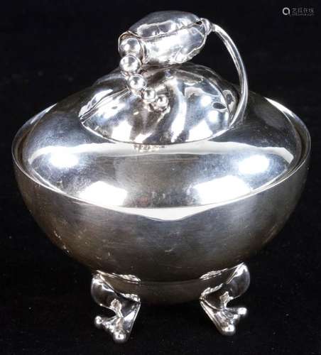 Georg Jensen Sterling Blossom Covered Bowl