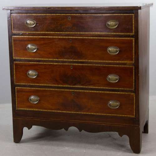 Early 19th C. Federal Mahogany Chest