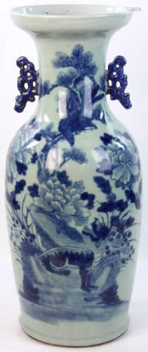 C1880 Chinese Blue and White Porcelain Vase