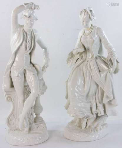 Pair of 19th C. German Meissen Figures