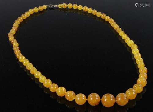 Antique Amber Bead Necklace