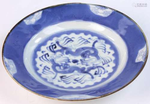 19 C. Chinese Plate with Dragon Design