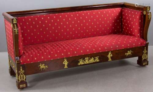 19th C. Classical Empire Mahogany Sofa