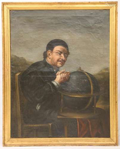 17th C. Italian Portrait of Philosopher, Oil on Canvas