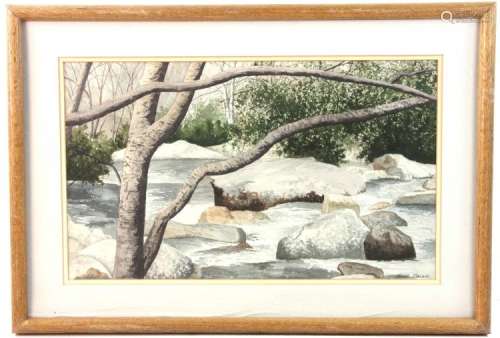 James Oblack River View Watercolor