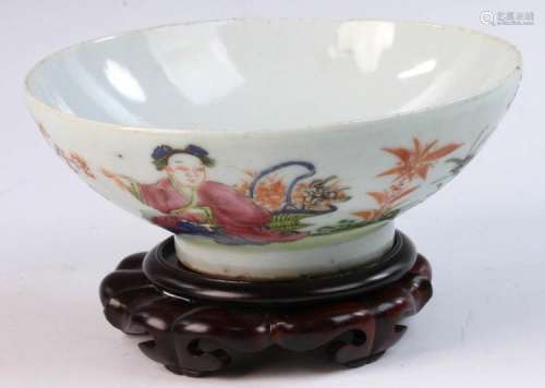 Chinese Porcelain Bowl on Carved Stand