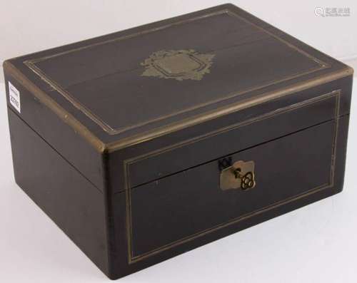 19th C. Ebony & Brass Ladies Dresser Box