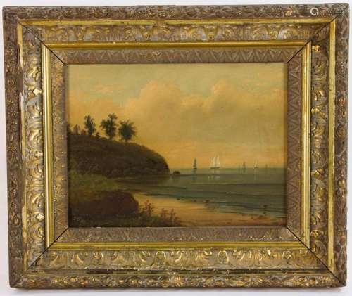 D.A. Fisher, Coastal Maine Seascape, Oil on Board