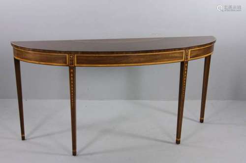 Hepplewhite Inlaid Console Demi-lune Table