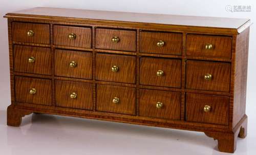 19th C. Tiger Maple Apothecary Chest