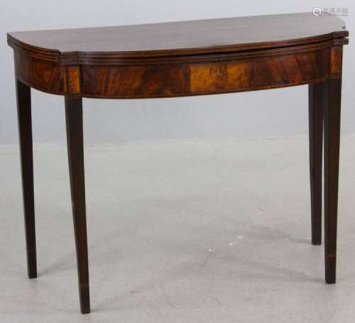 Early 19th C. Inlaid Mahogany Card Table