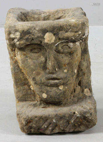 Celtic Granite Carved Bust