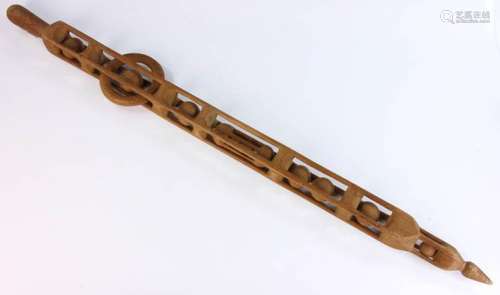 19th C. Sailor's Folk Art Wooden Cane