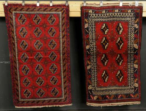 Lot of 2 Handwoven Tribal Carpets