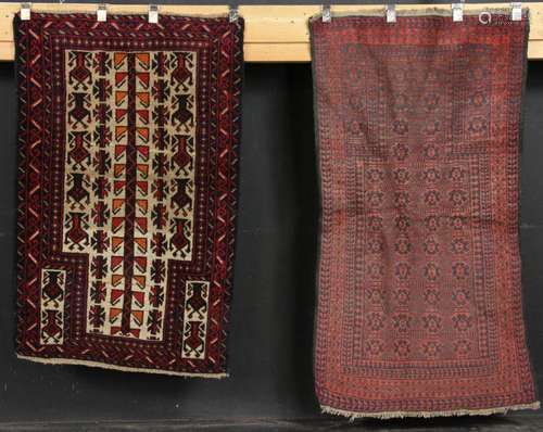 Lot of 2 Handwoven Tribal Carpets