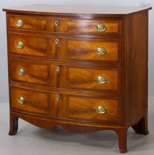 Early 19th C. Federal Bow-Front Chest