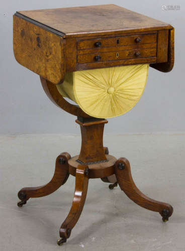 Fine Early 19th C. Burlwood Serving Stand