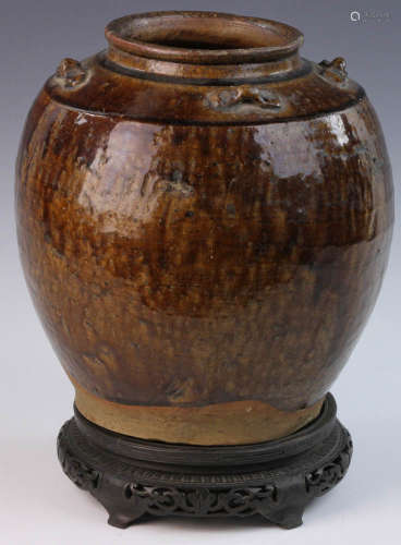 18 C. Chinese Brown-Glazed Jar