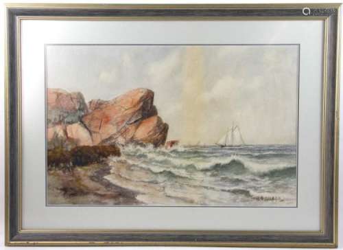 Otis Weber, Coastal View, Watercolor