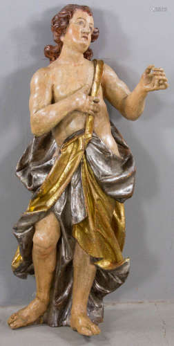 17th C. Italian Carved & Polychromed Angel