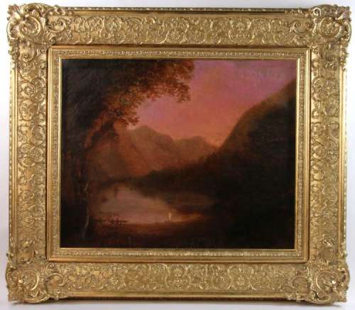 19th C. Hudson River School Oil on Canvas