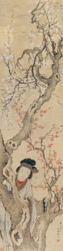 改琦（1773～1828） 梅花仕女图 立轴 纸本