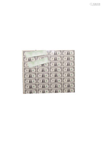 巨钞瑰宝整版美钞32连体