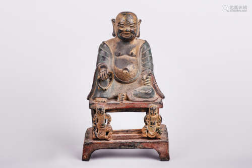 BRONZE CAST LUOHAN FIGURE