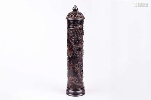 HONGMU WOOD CARVED INCENSE HOLDER