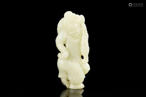 JADE CARVED 'LADY' ORNAMENT