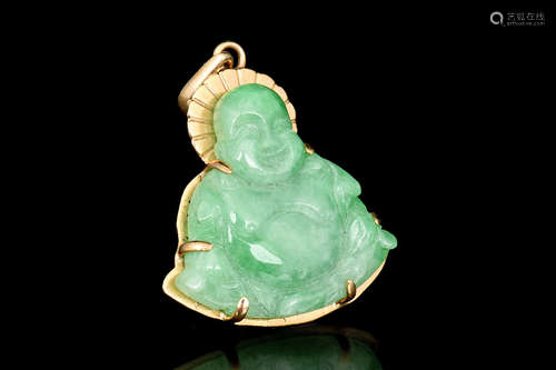 JADE CARVED MILEFO PENDANT