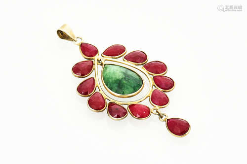 RUBY AND EMERALD PENDANT