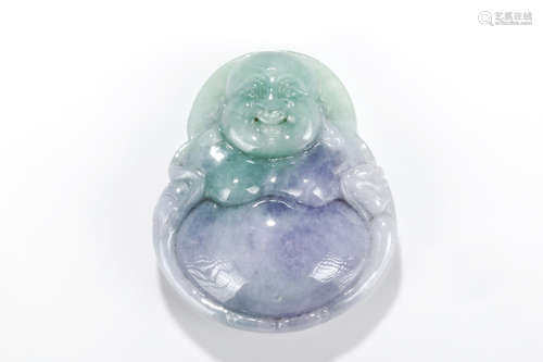 JADEITE CARVED MAITREYA BUDDHA ORNAMENT