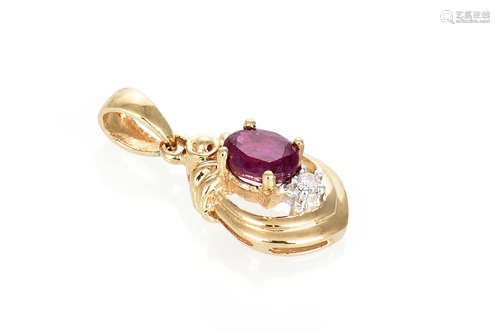 14K YG RUBY PENDANT