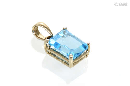 14K YG AQUAMARINE PENDANT