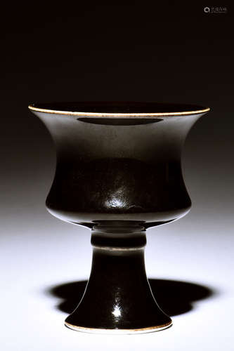 BLACK GLAZED STEM CUP