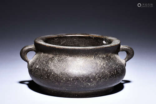 BRONZE CAST CENSER WITH HANDLES