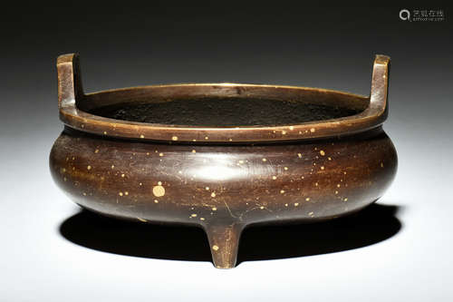 SPLASH GILT BRONZE TRIPOD CENSER