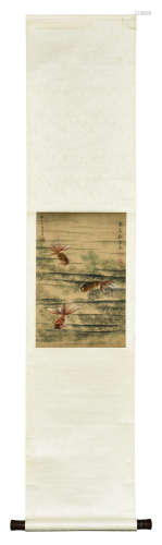 SONG MEILING: INK AND COLOR ON SILK PAINTING 'GOLDFISH'