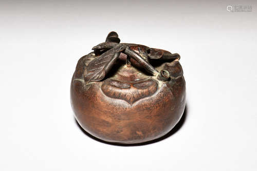 BRONZE WATER DROPPER IN THE SHAPE OF PERSIMMON