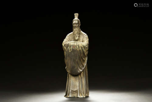 BRONZE CAST QU YUAN FIGURE