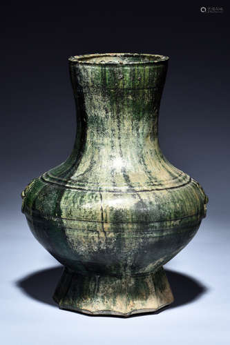 GREEN GLAZED VASE