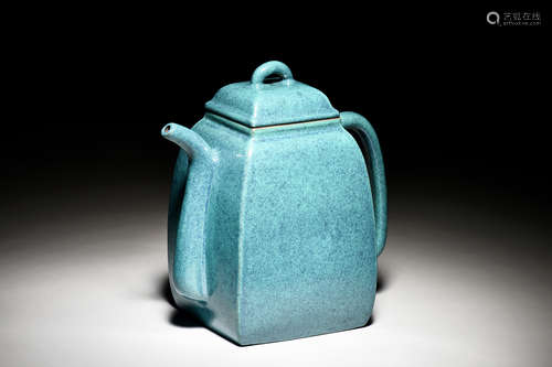 YIXING ZISHA BLUE GLAZED TEAPOT