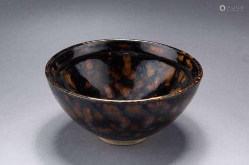 BROWN AND BLACK GLAZED BOWL