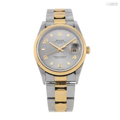 ROLEX - a mid-size Oyster Perpetual Date bracelet watch. Circa 1996. Stainless steel case with