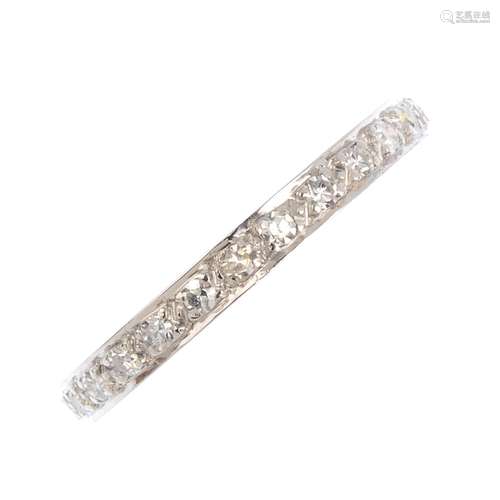 A diamond eternity ring. Designed as a single-cut diamond line. Estimated total diamond weight 0.