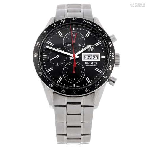 TAG HEUER - a gentleman's Carrera chronograph bracelet watch. Stainless steel case with tachymeter
