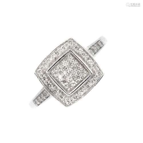 Two diamond dress rings. To include a single-cut diamond cluster ring, together with a diamond